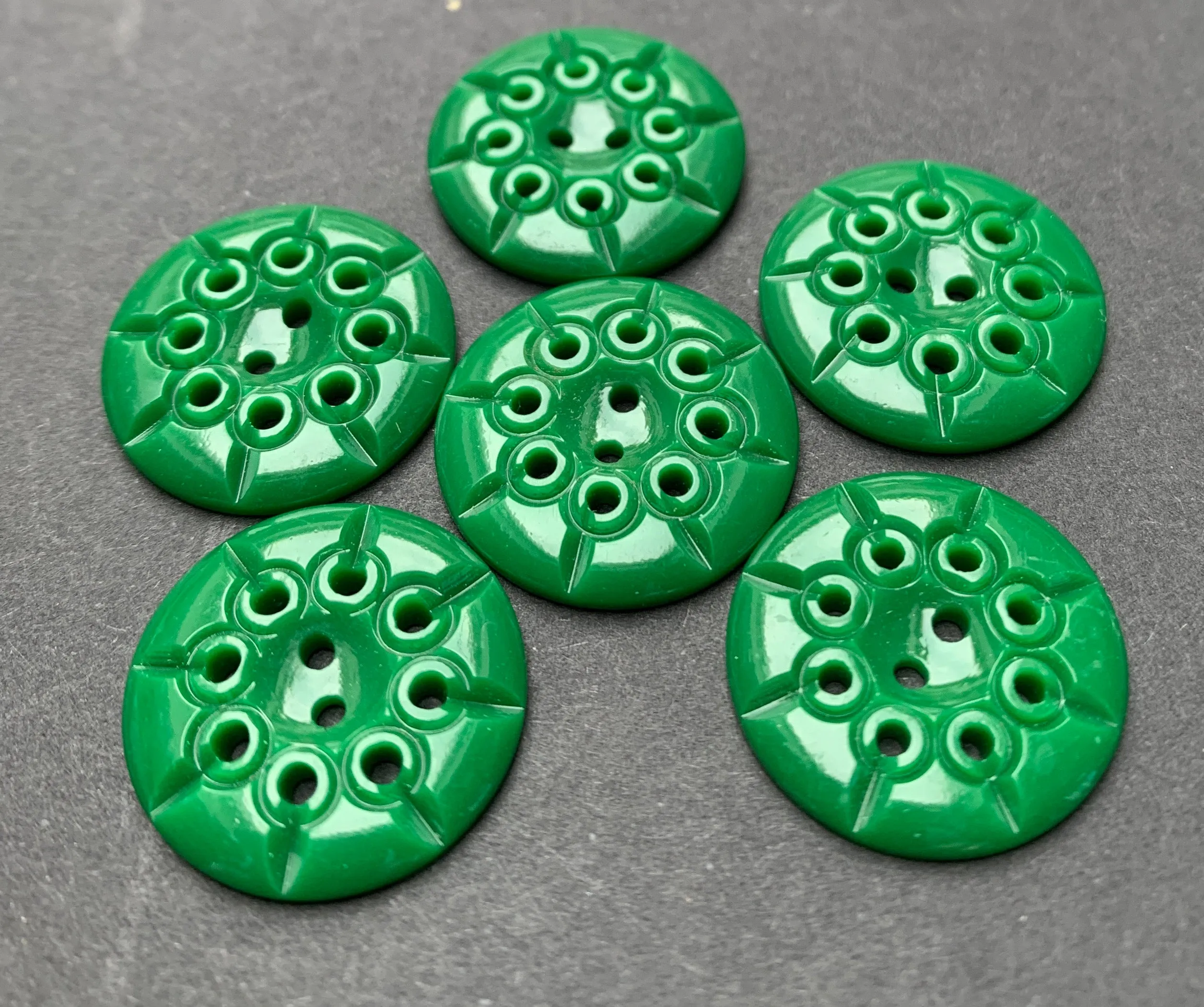 Shiny Dark Jade Green 2cm or 1.7cm Vintage Buttons