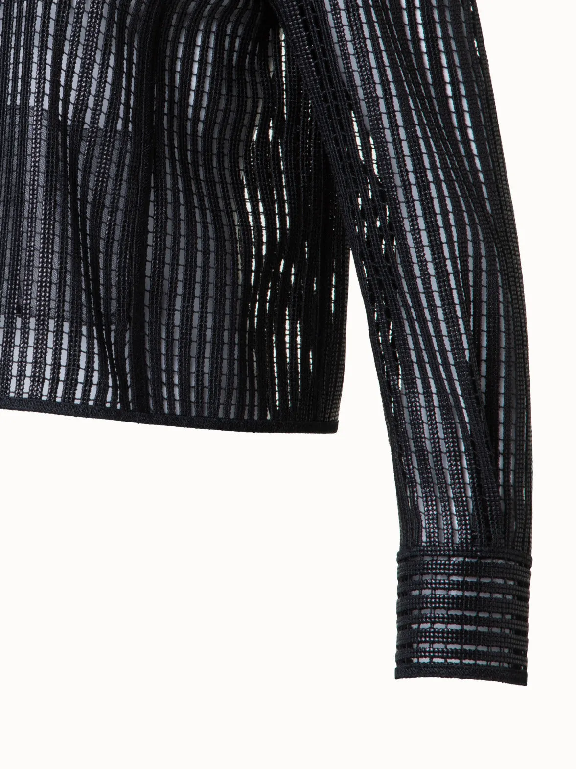 Shirt Jacket with Stripes Embroidery