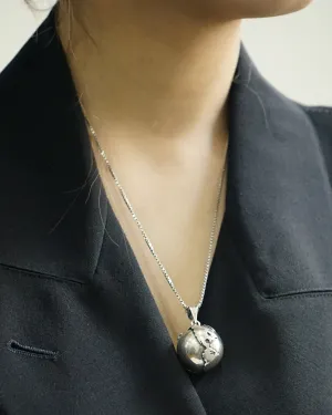 Silver Necklace w/ Globe Charm