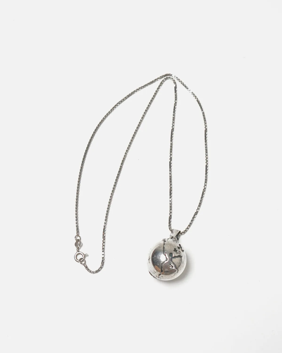 Silver Necklace w/ Globe Charm