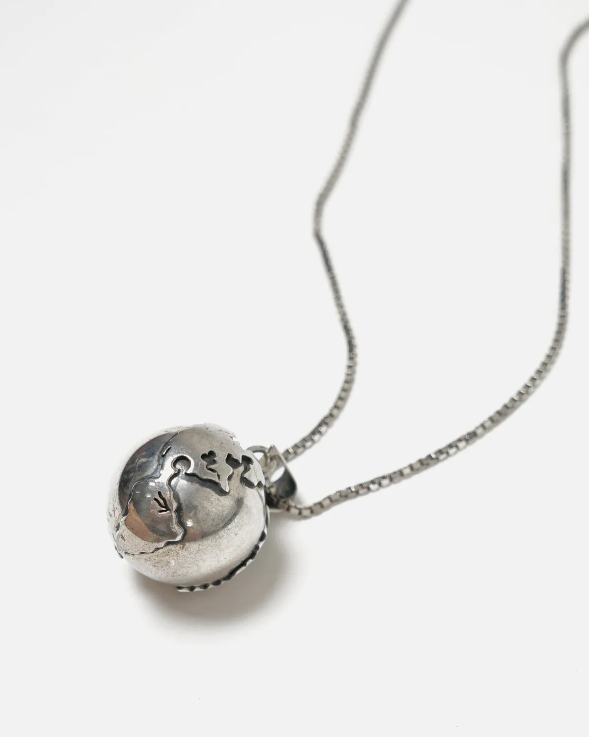 Silver Necklace w/ Globe Charm