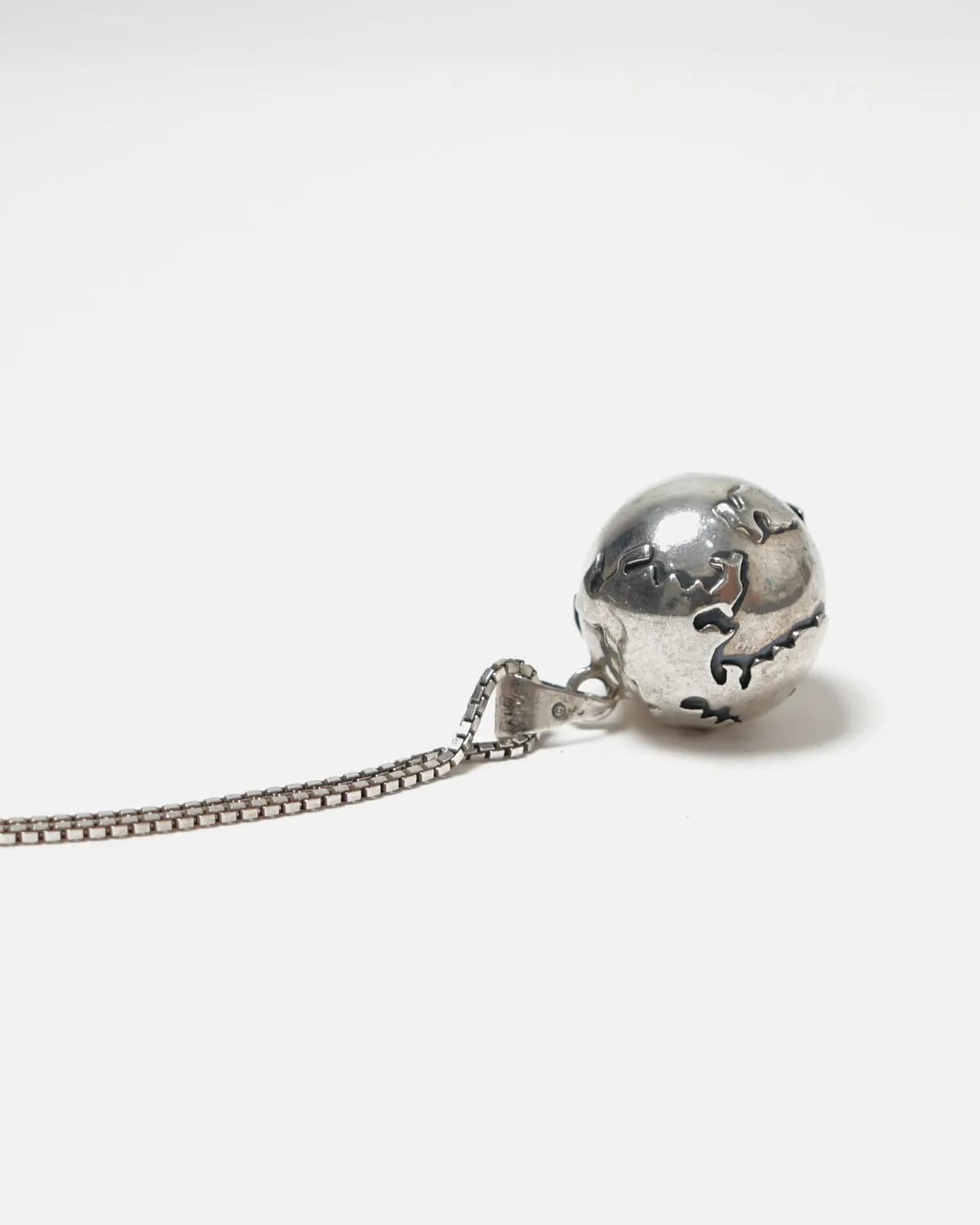Silver Necklace w/ Globe Charm