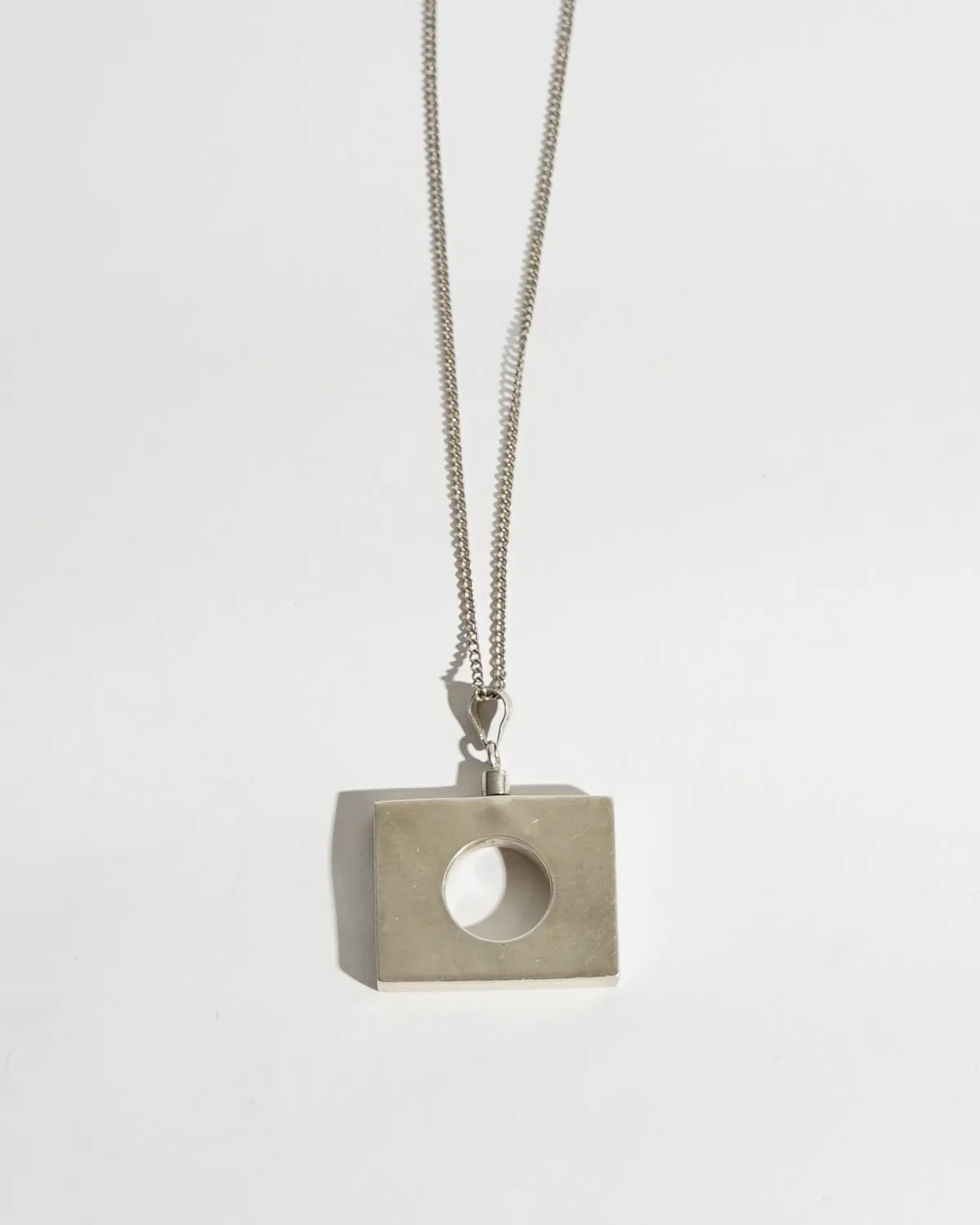 Silver Perfume Bottle Charm Necklace