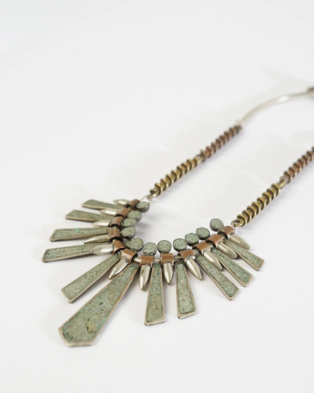 Silver x Brass Necklace w/ Stones