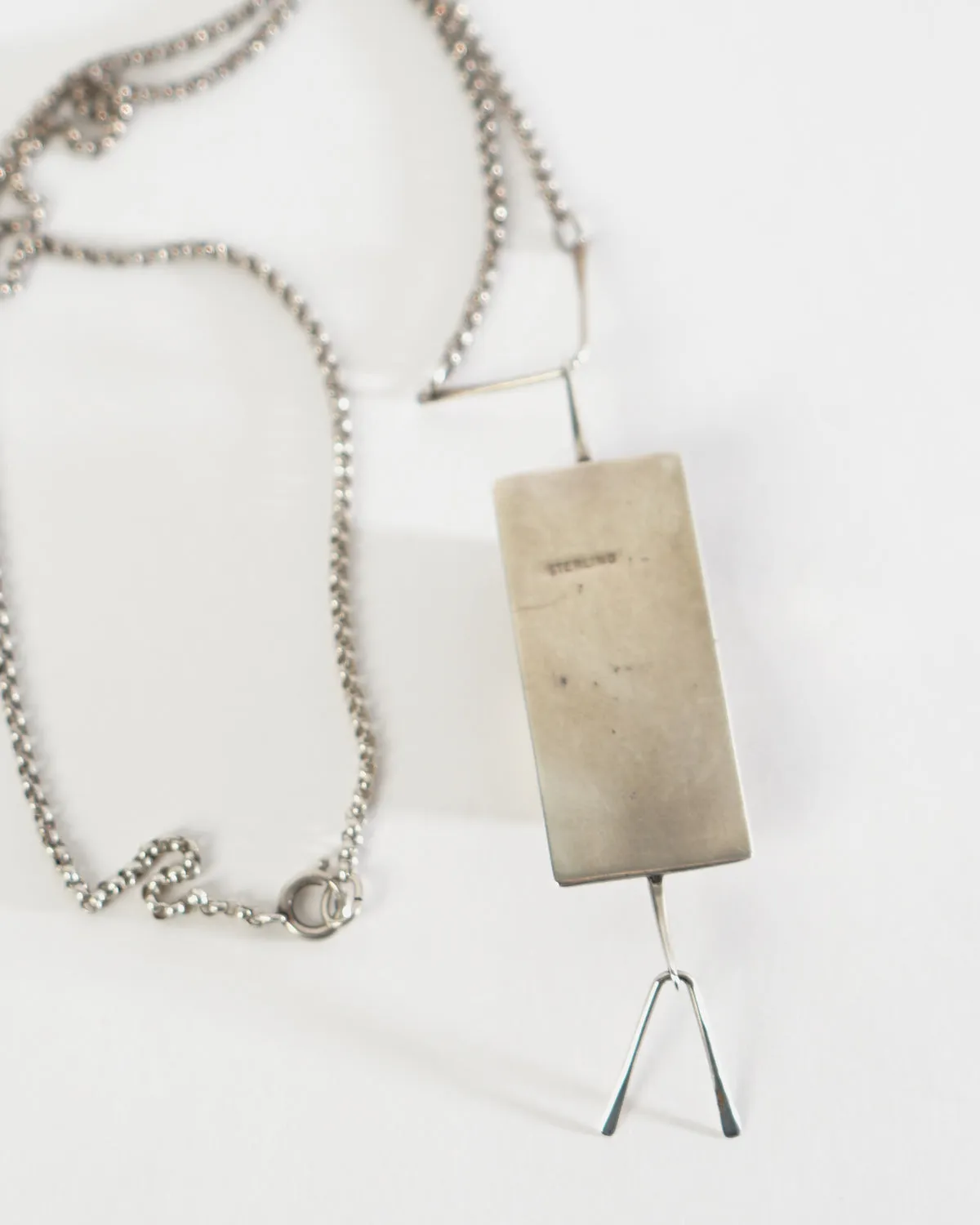 Silver x Brown Natural Stone Charm Pendant