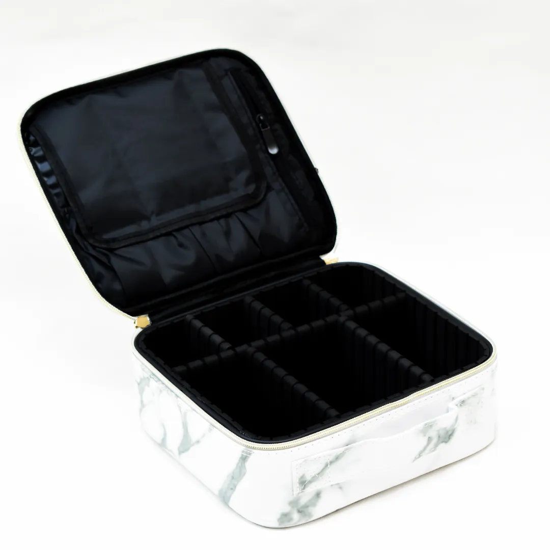 Single Zip Glam Bag Small Marble