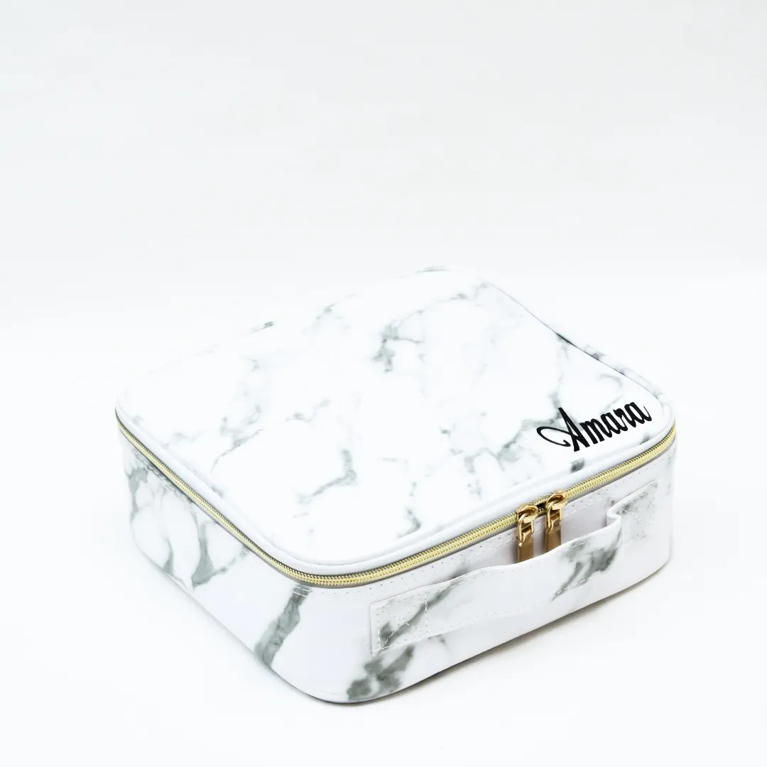 Single Zip Glam Bag Small Marble