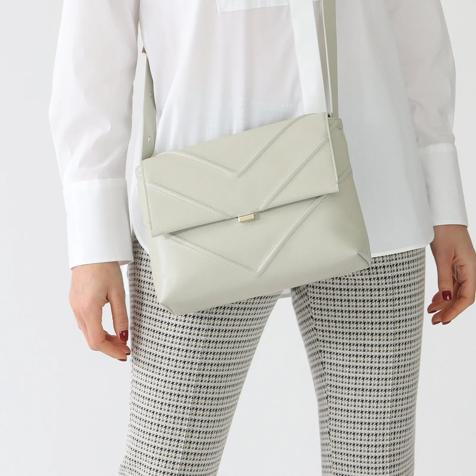 Smoke Recycled Leather Shoulder Bag