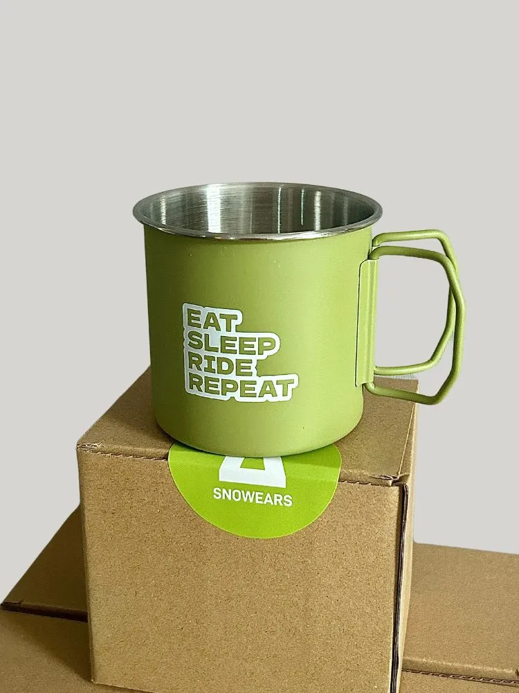 Snowears Green Outdoor Metal Mug Cups