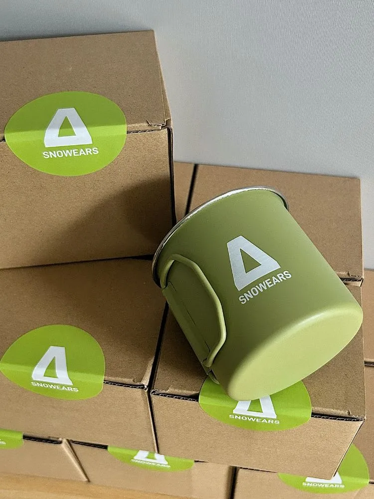 Snowears Green Outdoor Metal Mug Cups