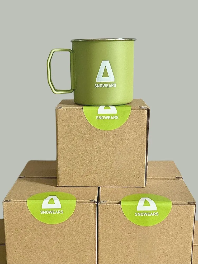 Snowears Green Outdoor Metal Mug Cups