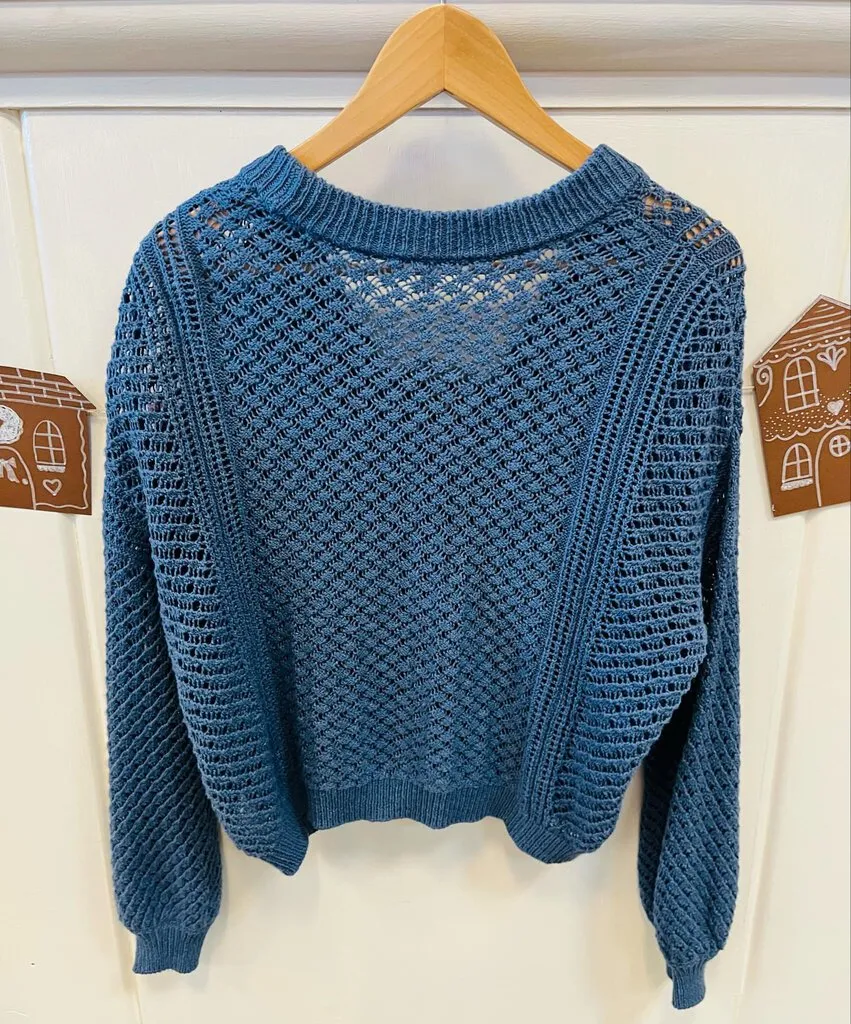 Splendid Blue Button Up Knit Cardigan - Size Small