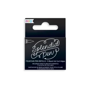Splendid Fountain Pen Ink Refills - Black (Set of 5)