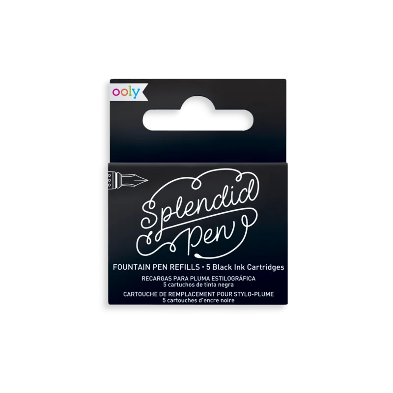 Splendid Fountain Pen Ink Refills - Black (Set of 5)