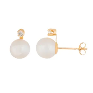 Splendid Pearls 14K Yellow Gold Diamond Earrings RB-76WY