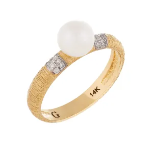 Splendid Pearls 14K Yellow Gold Pearl Ring HE-225YG