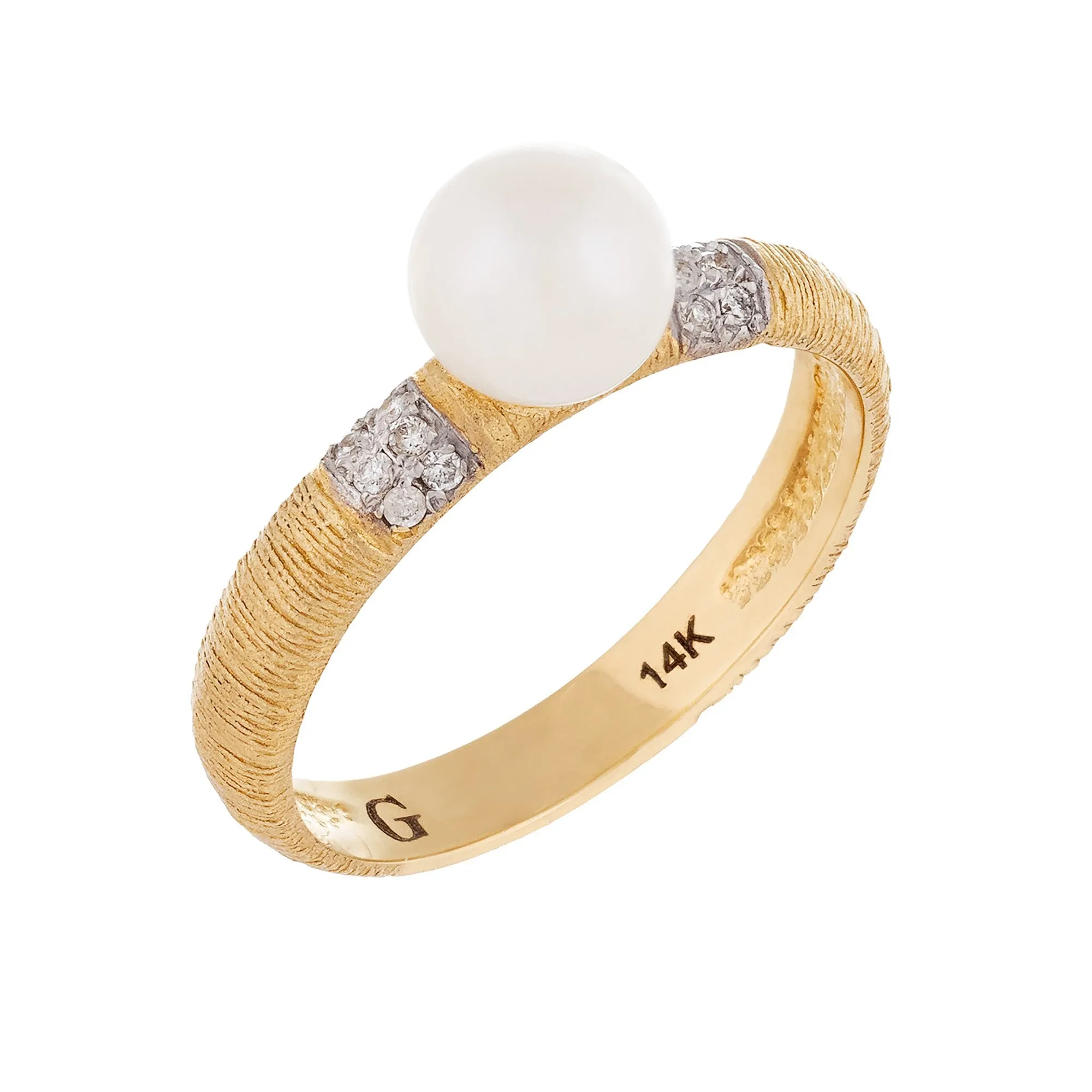 Splendid Pearls 14K Yellow Gold Pearl Ring HE-225YG