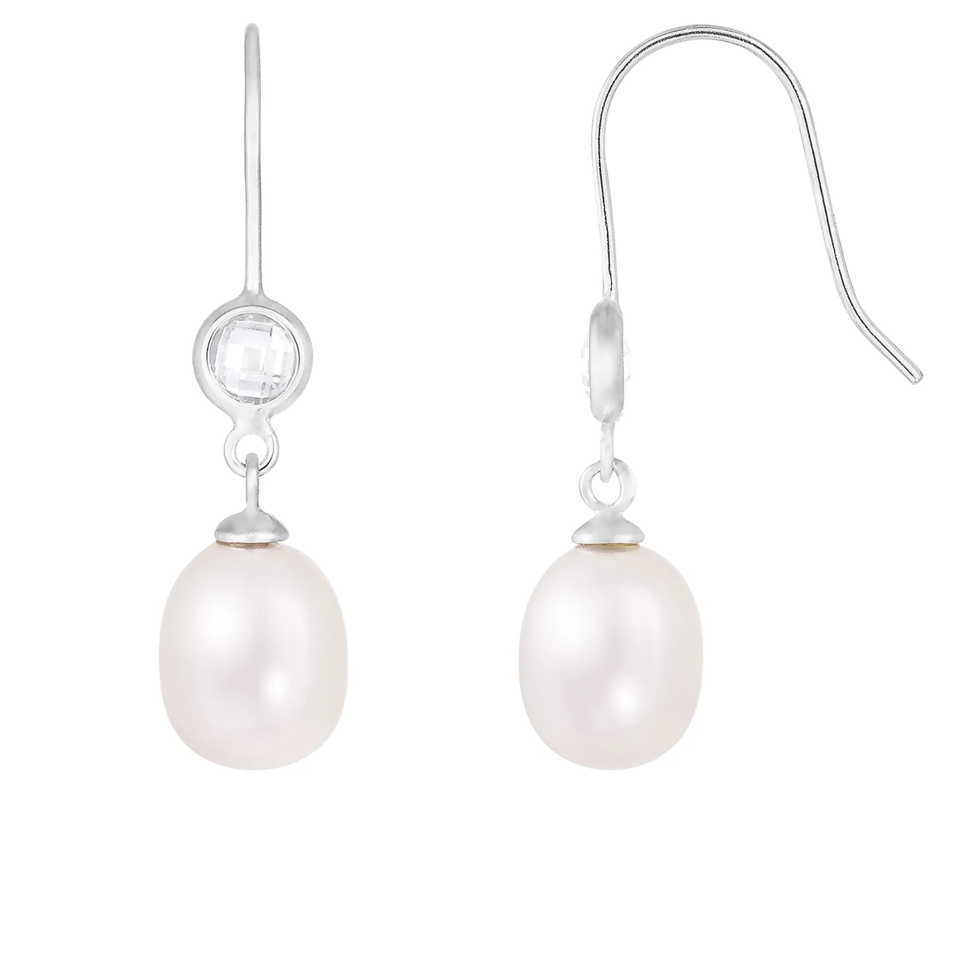 Splendid Pearls Sterling Silver Pearl Earrings ESR-411