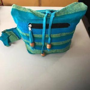Striped Satchel Bag