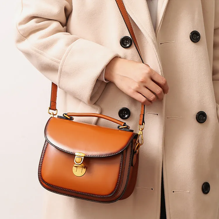 Stylish Womens Genuine Leather Satchel Bag Crossbody Bags for Women