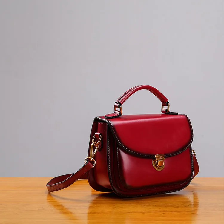 Stylish Womens Genuine Leather Satchel Bag Crossbody Bags for Women