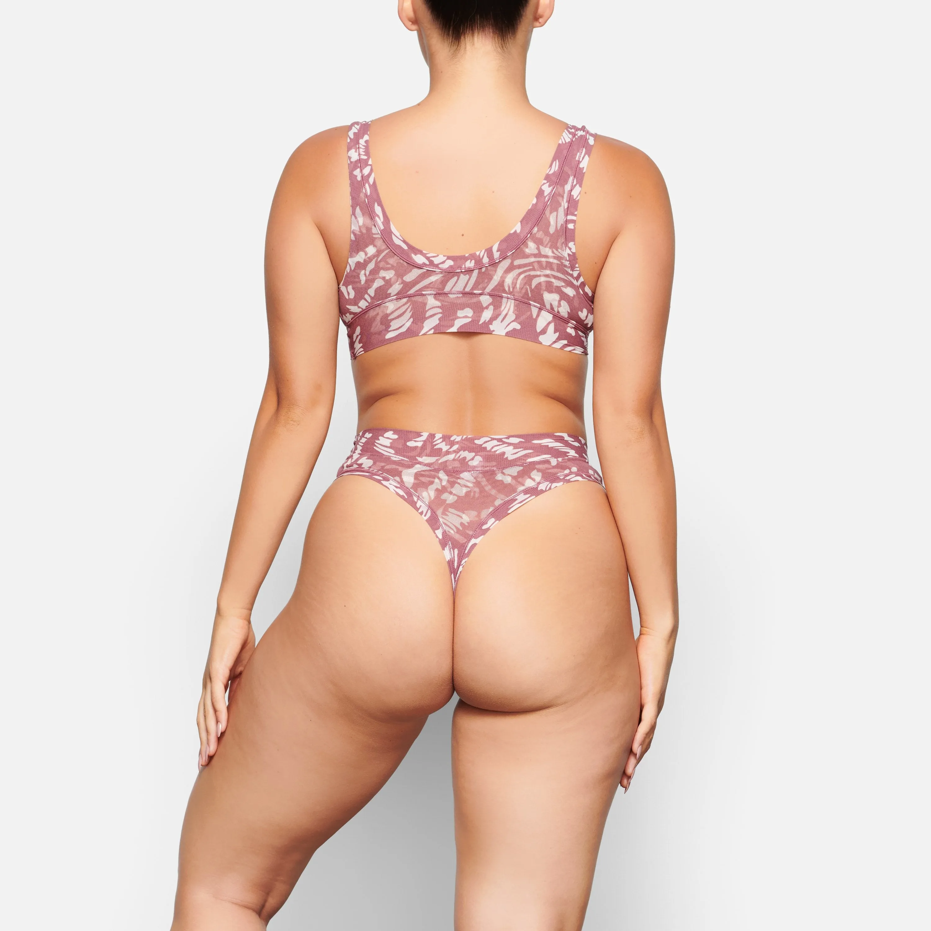 SUMMER MESH PLUNGE BRALETTE | RASPBERRY SWIRL