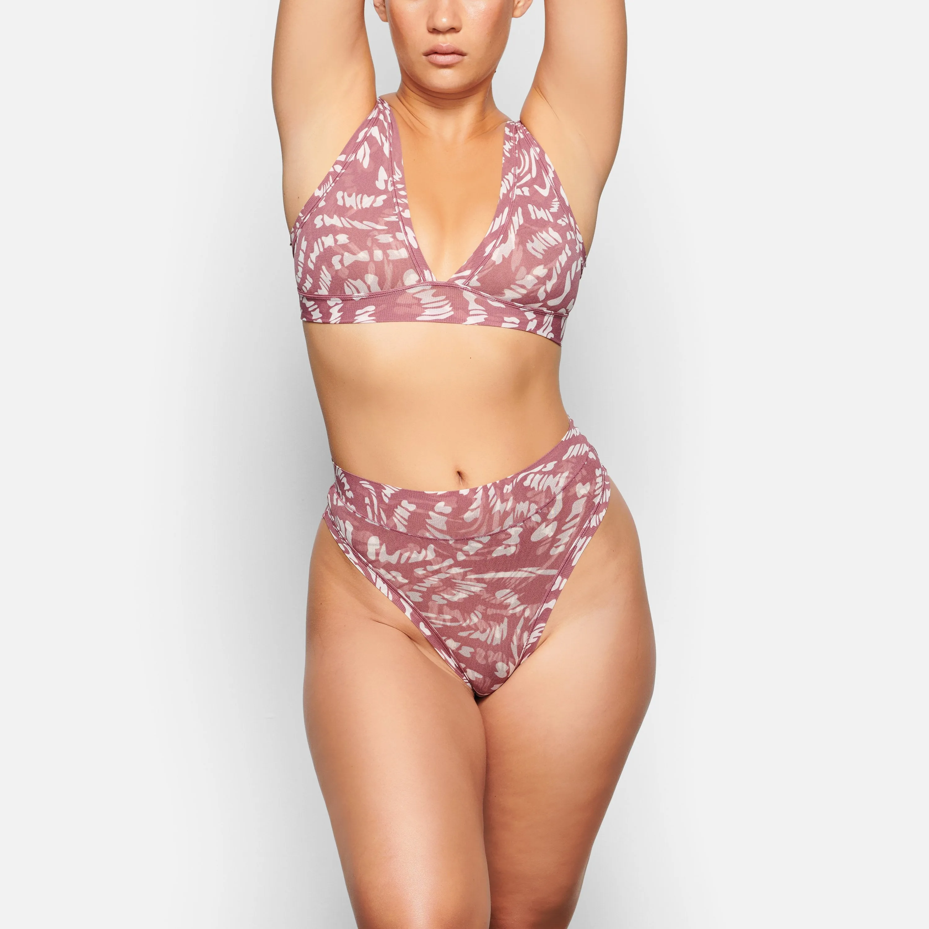 SUMMER MESH PLUNGE BRALETTE | RASPBERRY SWIRL