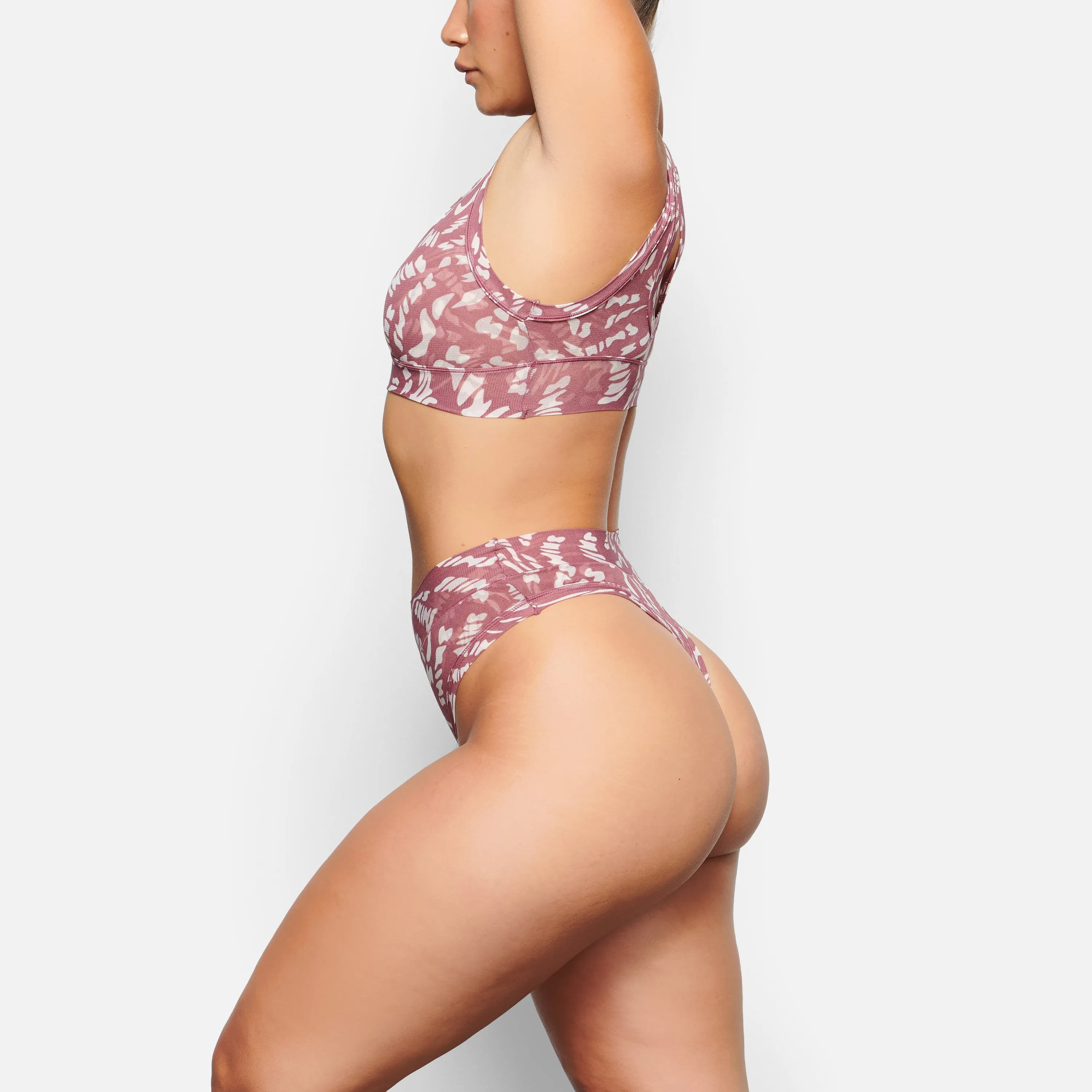 SUMMER MESH PLUNGE BRALETTE | RASPBERRY SWIRL