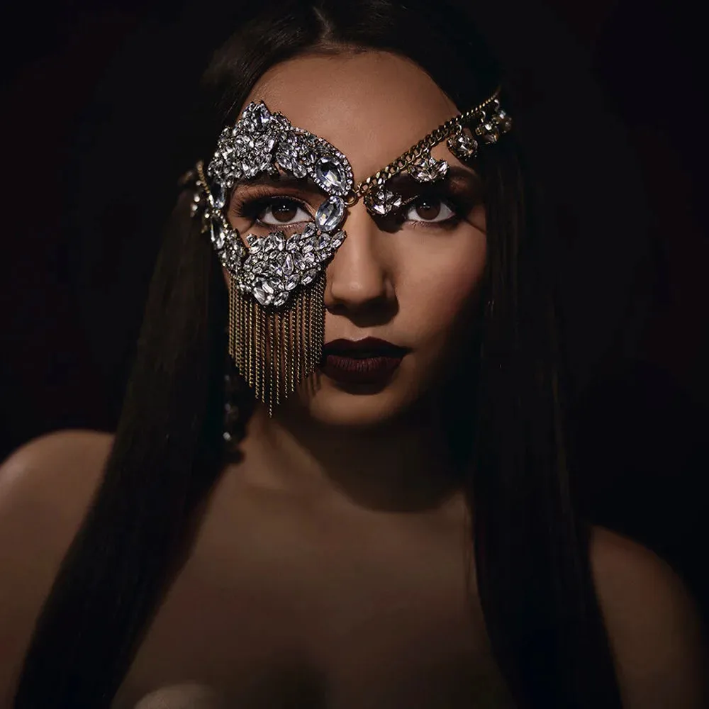 TEEK - Crystal Mask Chain Tassel Eyewear