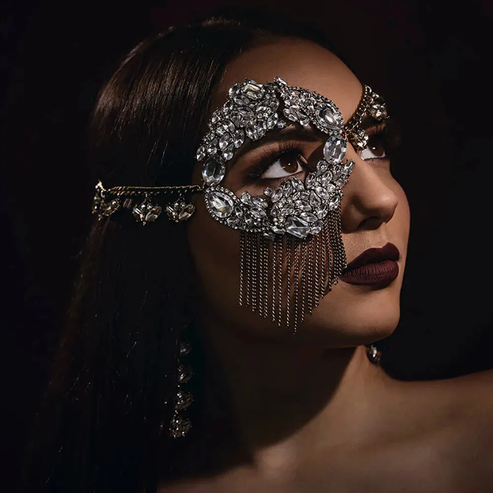 TEEK - Crystal Mask Chain Tassel Eyewear
