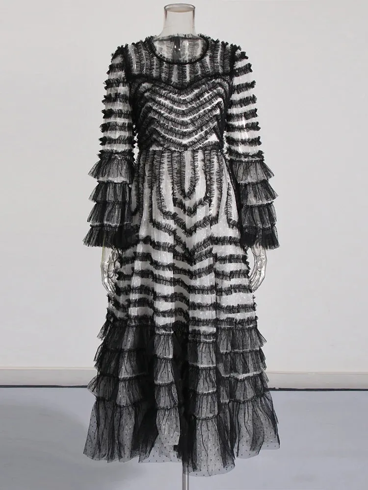 TEEK - Mesh Stripe Dress