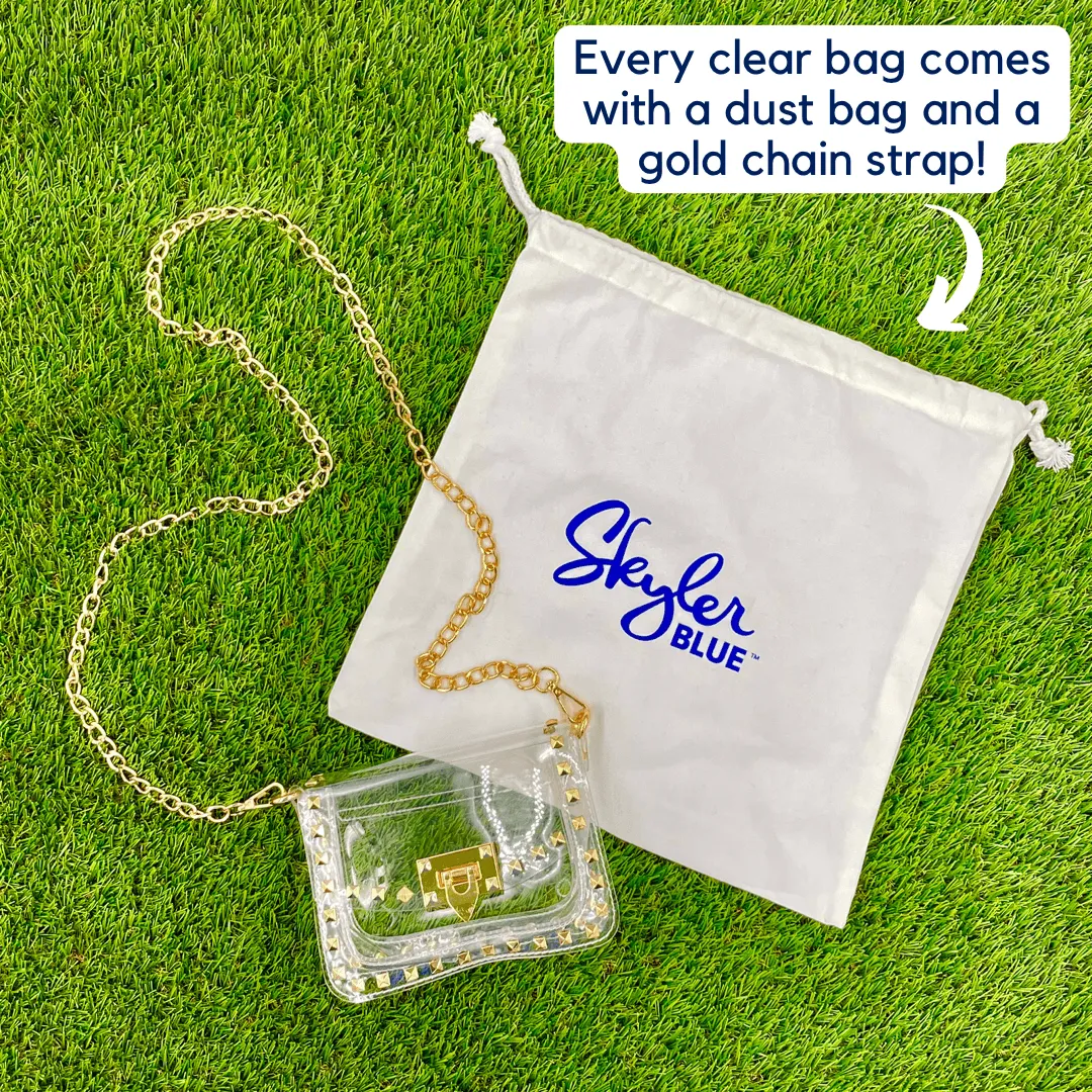 The Athens 001 Clear Small Studded Bag