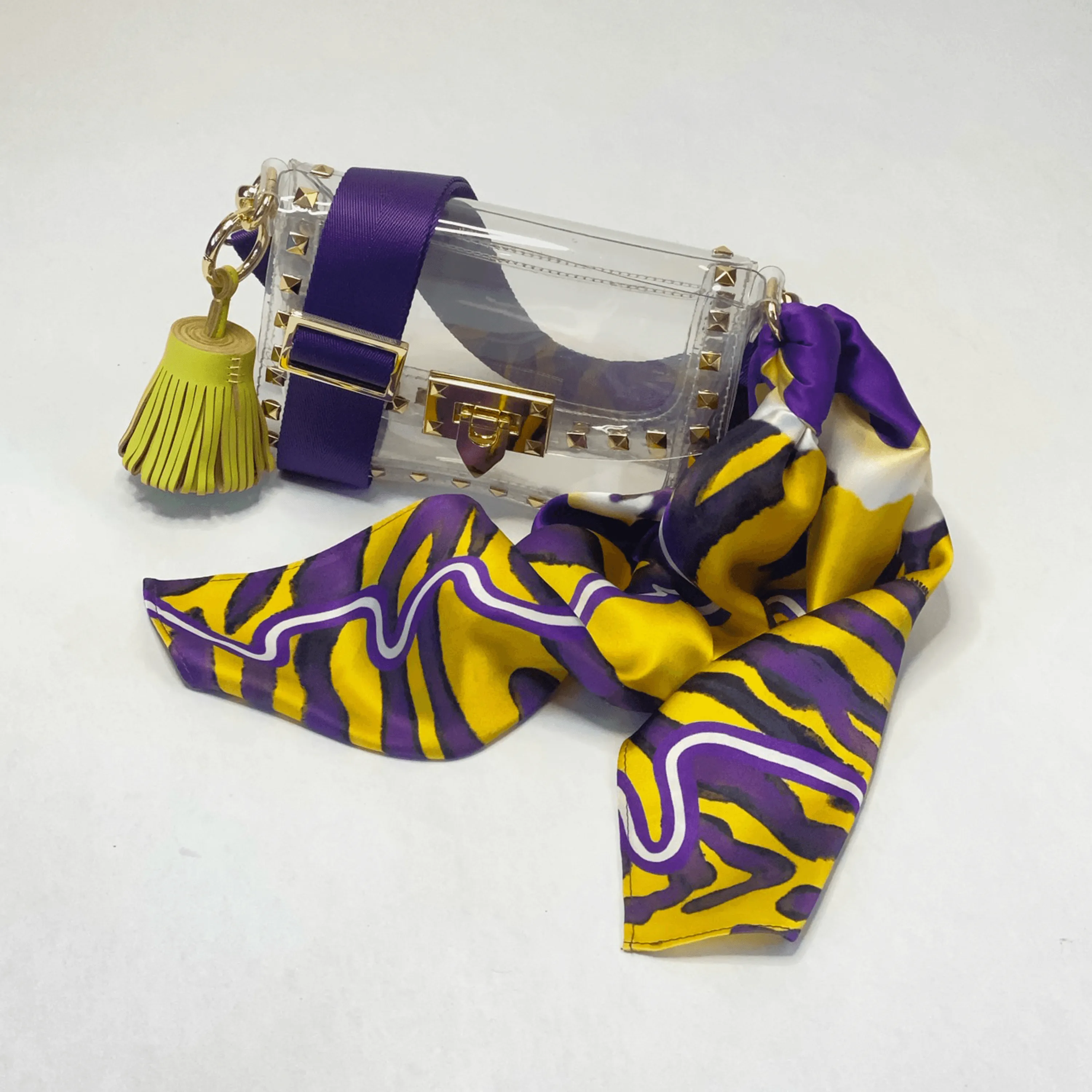 The Baton Rouge Clear Small Studded Bag