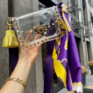 The Baton Rouge Clear Small Studded Bag