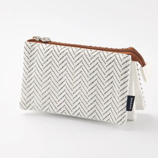 Triple Pouch Dual Zipper Pencil Case