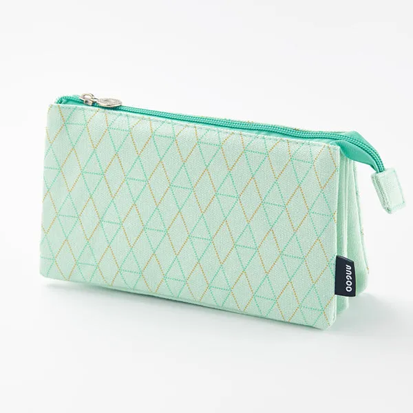 Triple Pouch Dual Zipper Pencil Case