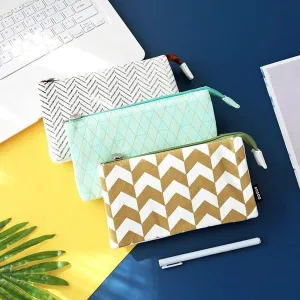 Triple Pouch Dual Zipper Pencil Case