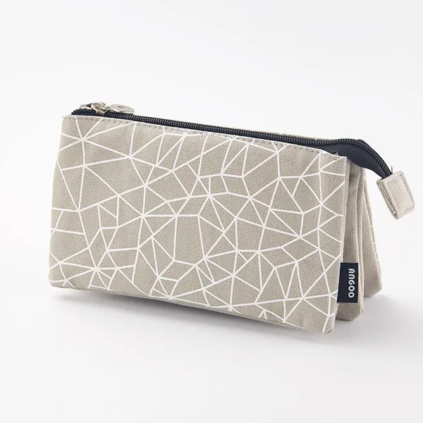 Triple Pouch Dual Zipper Pencil Case
