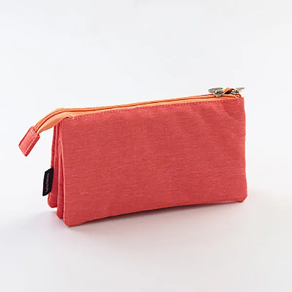Triple Pouch Dual Zipper Pencil Case