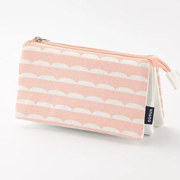 Triple Pouch Dual Zipper Pencil Case