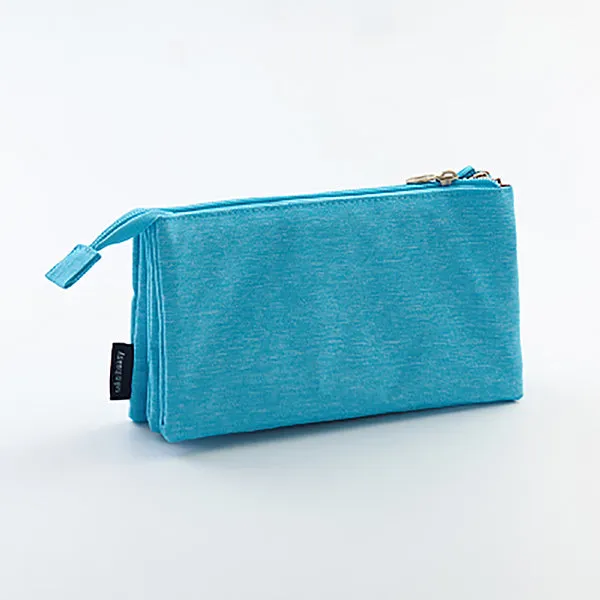 Triple Pouch Dual Zipper Pencil Case