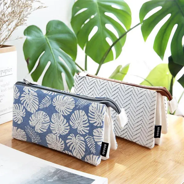 Triple Pouch Dual Zipper Pencil Case