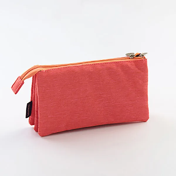 Triple Pouch Dual Zipper Pencil Case