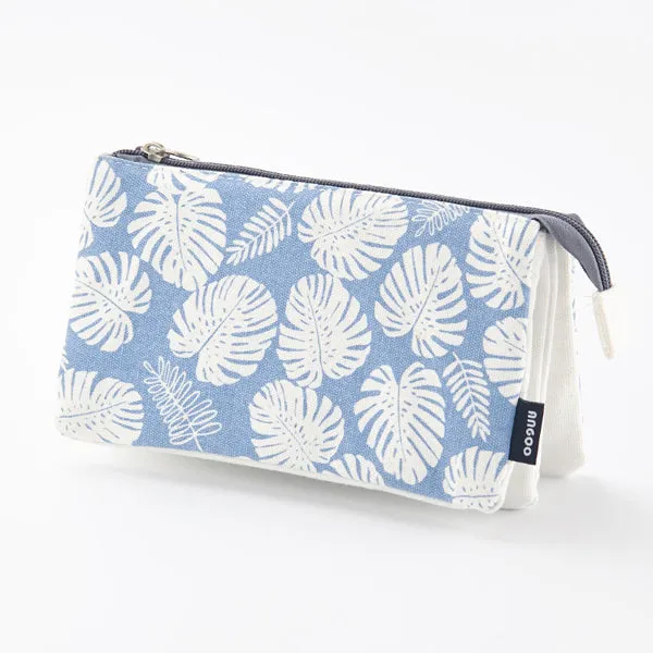 Triple Pouch Dual Zipper Pencil Case