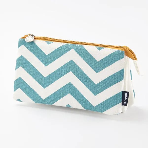 Triple Pouch Dual Zipper Pencil Case