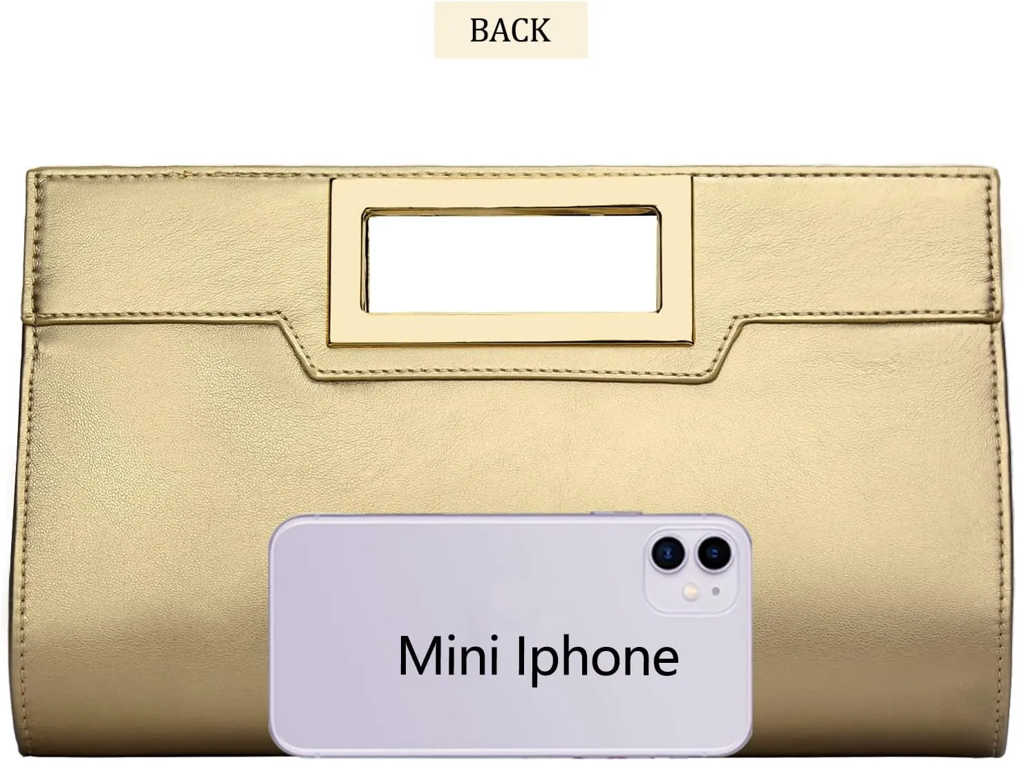 Vegan Leather Open Handle Green Clutch Style Evening Bag