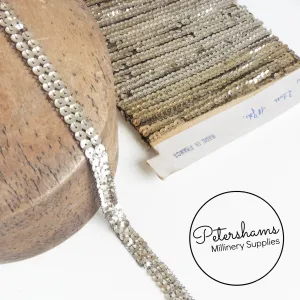 Vintage 1930s/40s French Sequin 2 Row Mesh Trim - 1m