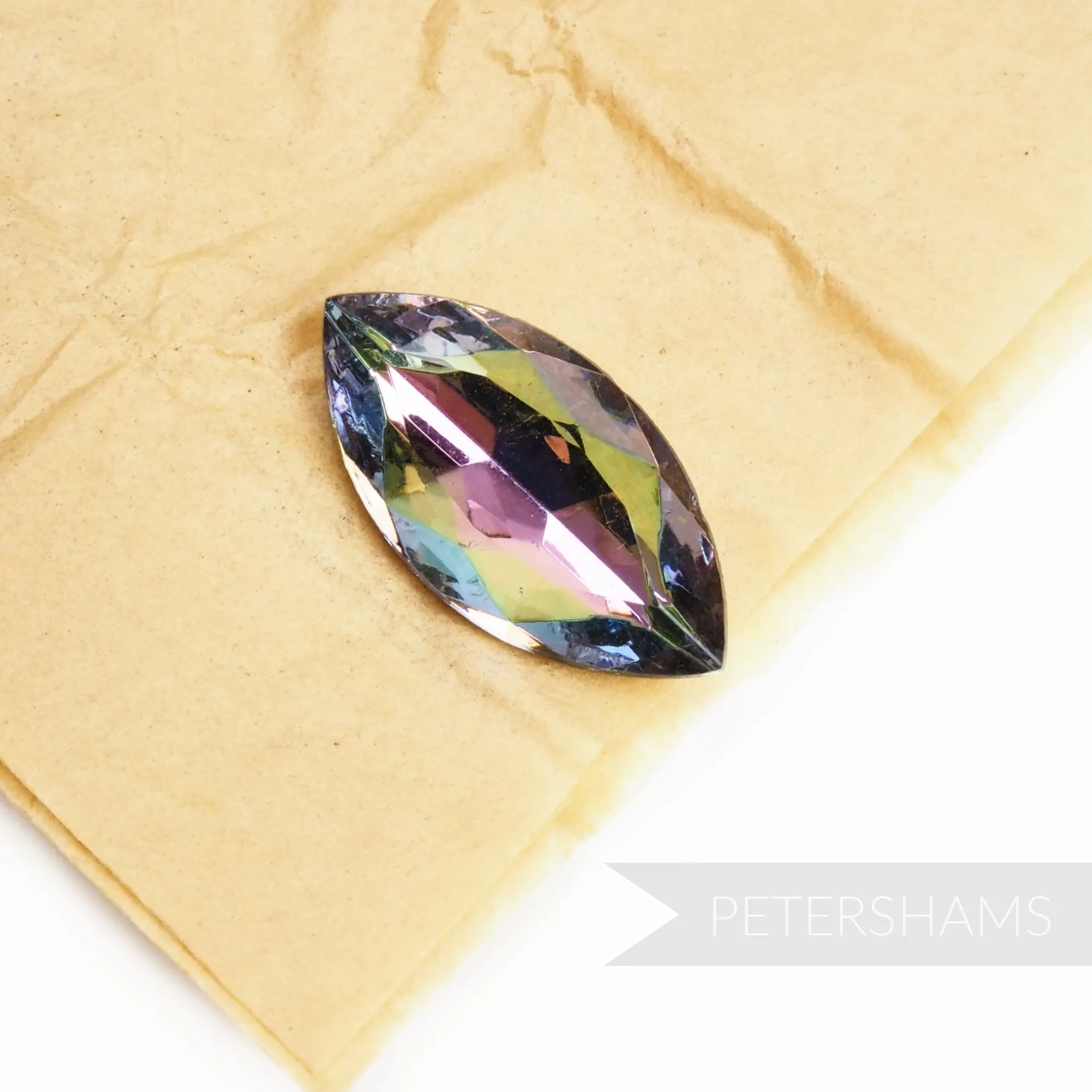Vintage 1940's German Glass Crystals - Navette Marquise 30x15mm