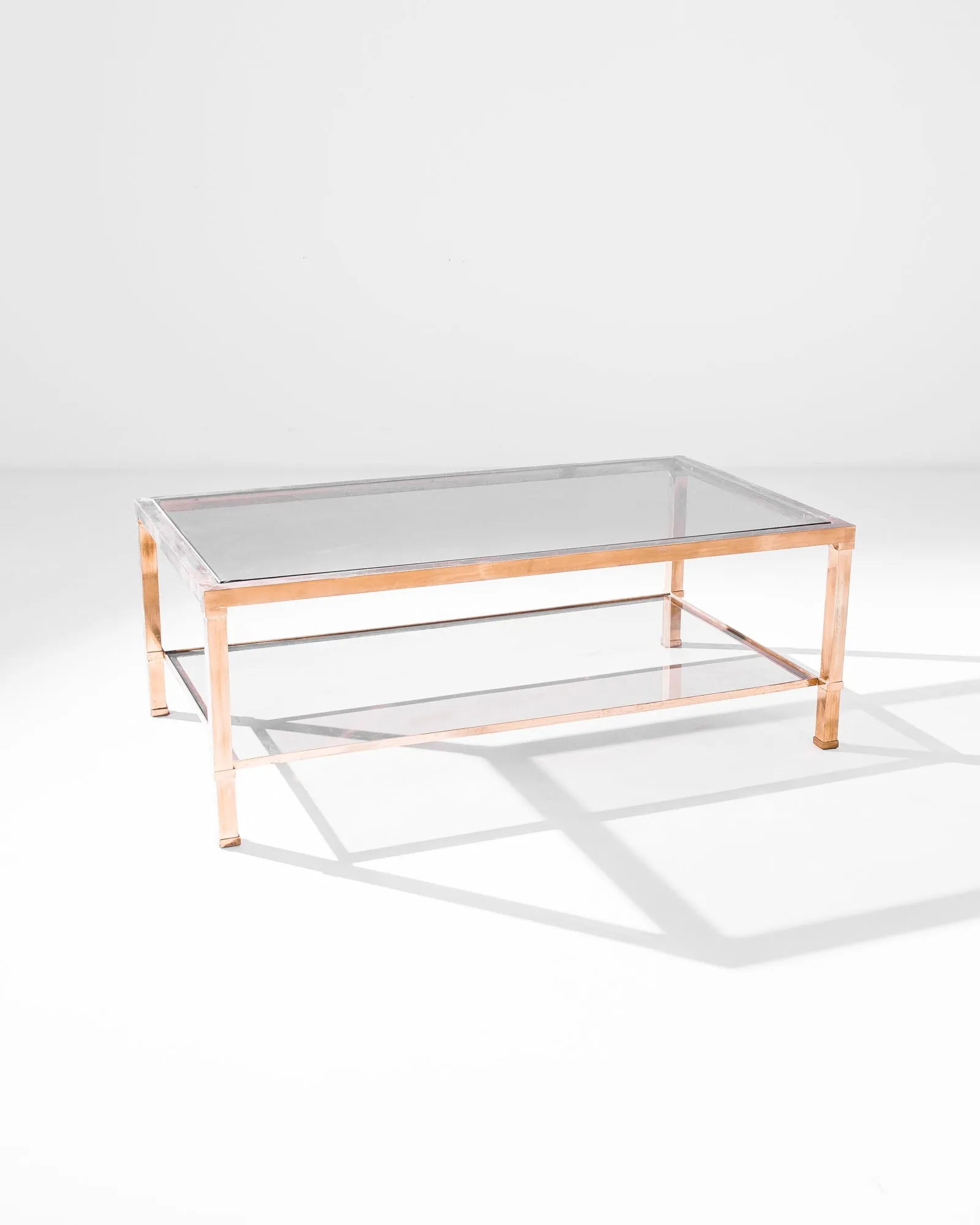 Vintage Brass & Glass Coffee Table