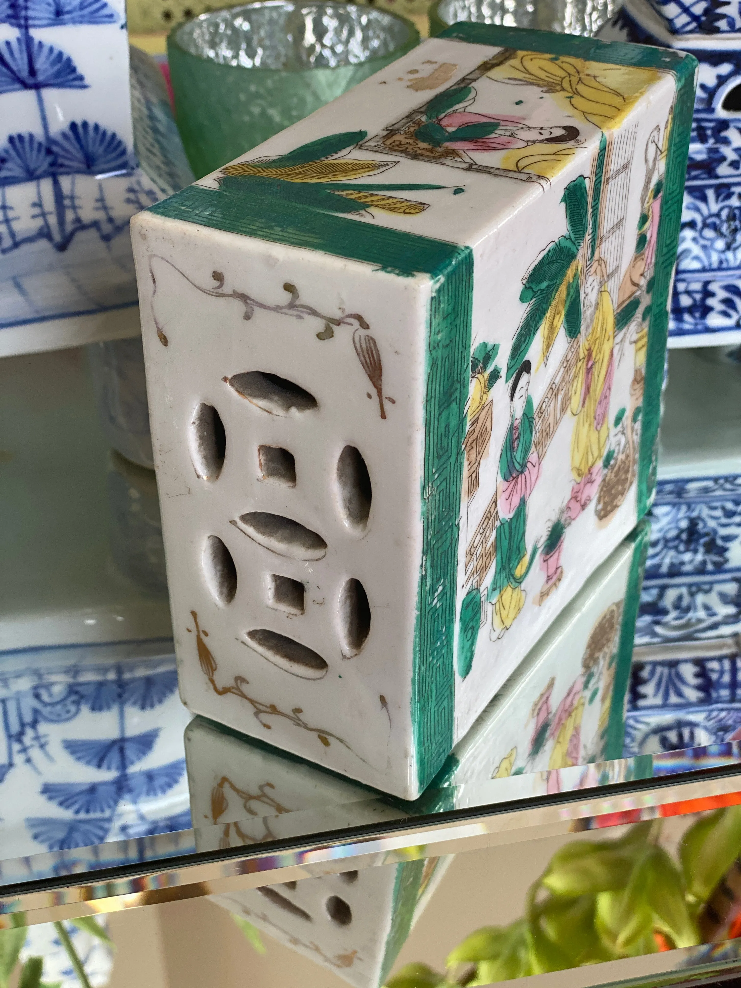 Vintage Chinoiserie Asian Opium Pillow Planter